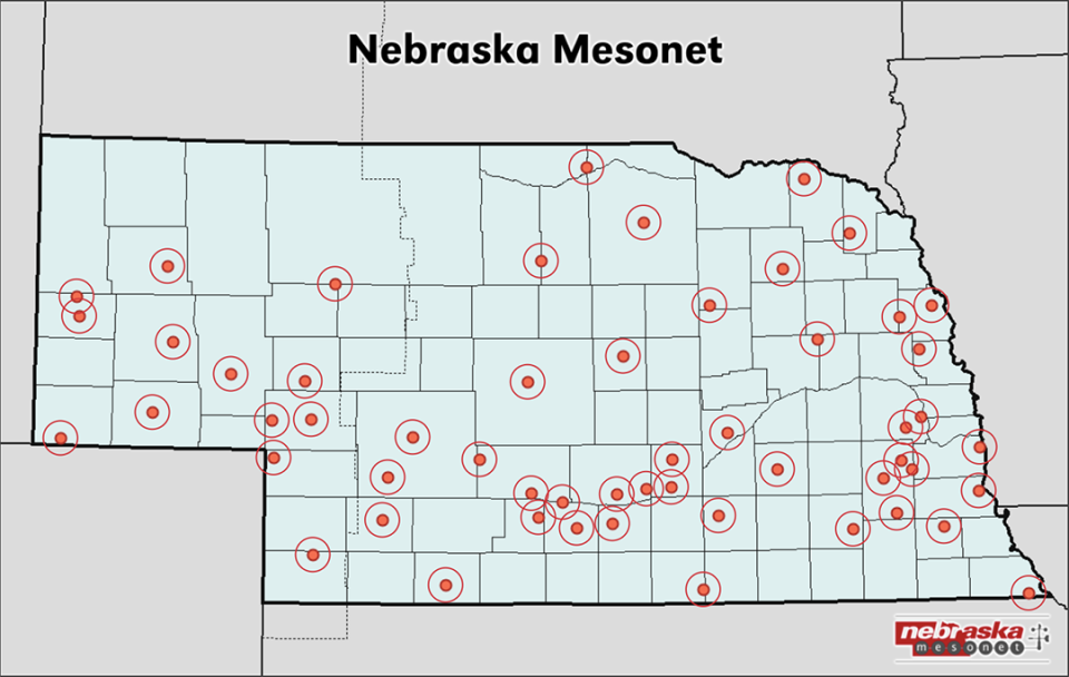 Mesonet location map