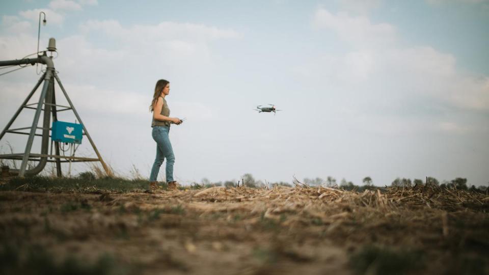 Farmer with drone