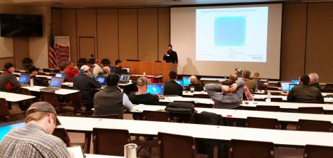 Nebraska Extension Soils Educator Brian Krienke teaching a workshop segment