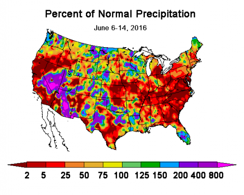 Seven-day US precipitation map