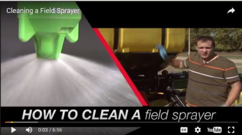 Nebraska Extension Specialist Greg Kruger demonstrates how to clean a sprayer to remoove all pesticide residue.