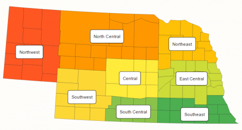 Map of ag districts in Nebraska