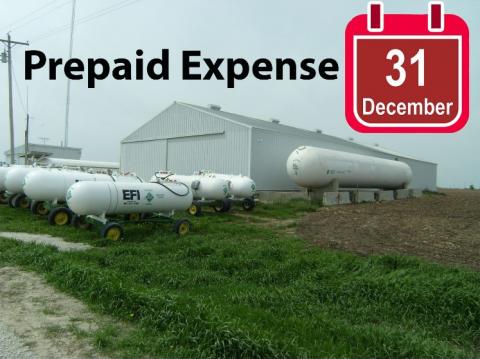 Graphic noting end of year calendar for prepaid expenses