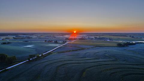 sunset of nebraska farm