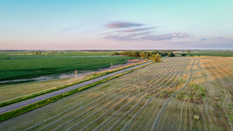 Nebraska cropland in aerial view