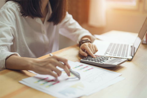 Woman filling out paperwork