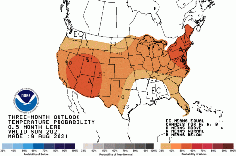 CPC temperature outlook map