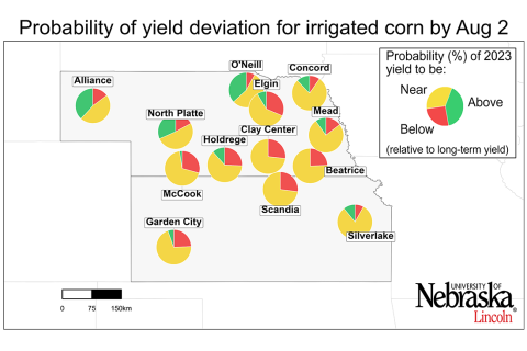 Corn yield forecast map 2023