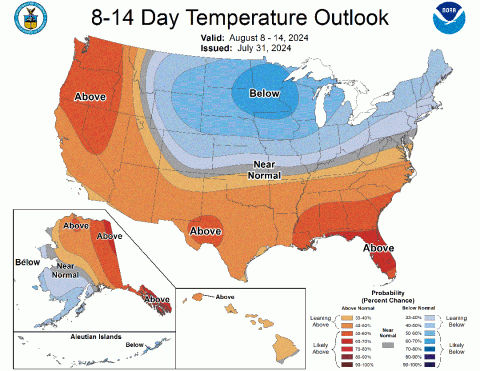 8-14 day temperature outlook map