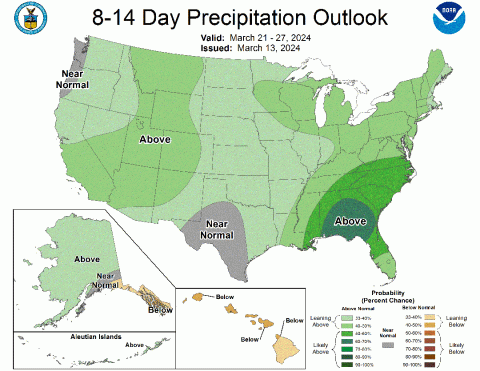 14 day precipitation outlook map