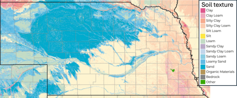 Soil types in Nebraska map