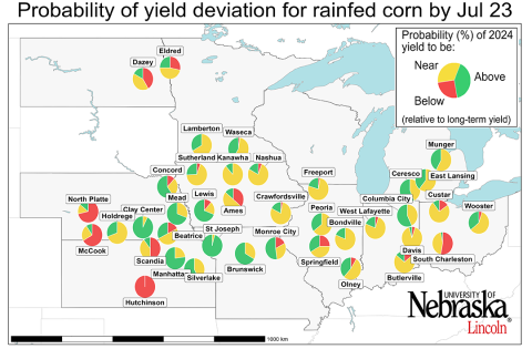 Rainfed corn yield prediction map