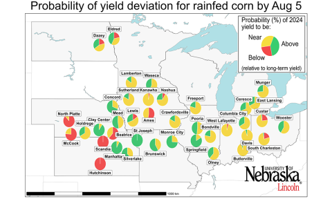 Rainfed corn yield prediction map