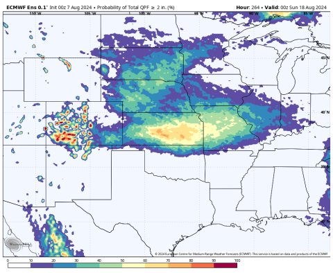 10-day rainfall projection map