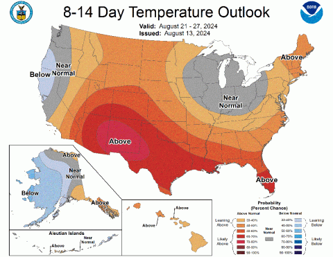 Temperature outlook map