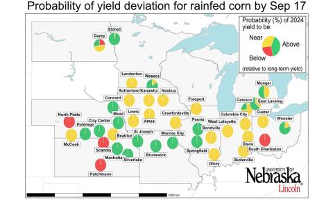 Rainfed corn yield prediction map