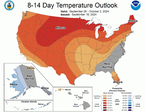 Temperature outlook map